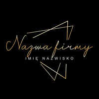 Logo na czarnym tle ze złotą, ozdobną czcionką i ozdobną ramką