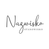 Logo na białym tle z czarnymi literami pismo odręczne