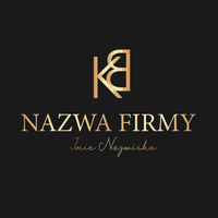 Logo na czarnym tle litery z żółtego złota czcionka klasyczna