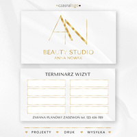 Minimalistyczny projekt terminarzyka wizyt złoto biały