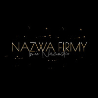 Logo z ozdobną złotą czcionką na czarnym tle