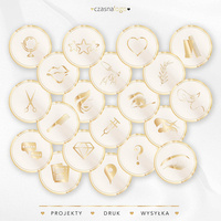 Pakiet 20 okładek do relacji wyróżnionych na Instagramie beżowa satyna + złoty