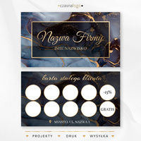 Niebieski wzór karty stałego klienta z dodatkiem złota