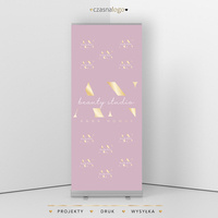 Projekt ścianki roll up z logo firmy małym i dużym