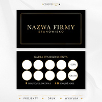 Czarny złocony projekt karty stałego klienta na gładkim tle