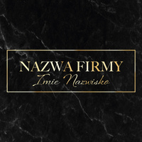 Złocony projekt logo z elegancką czcionką na czarnym tle 