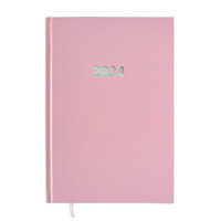 Kalendarz książkowy dzienny godzinowy A5 różowa okładka