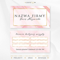 Projekt złoconego terminarzyka wizyt na różowym cukierkowym tle