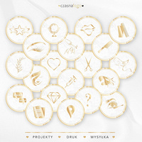 Pakiet 20 okładek do relacji wyróżnionych na Instagramie biały marmur + złoty