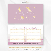 Różowy projekt terminarzyka wizyt ze złotymi liniami