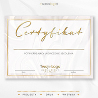Złocony projekt certyfikatu na eleganckim satynowym tle