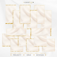 Pakiet 17 teł do postów i relacji beżowa satyna + złoty