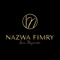 Glamour złocone logo z inicjałami na czarnym tle