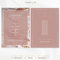 Srebrzony projekt ulotki na różowym tle