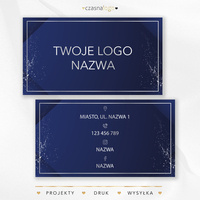 Elegancki projekt wizytówki navy ze srebrnymi ozdobnikami