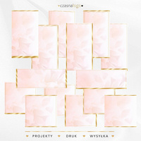 Pakiet 17 teł do postów i relacji złoty z kwiatowym akcentem