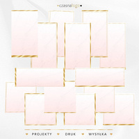 Pakiet 17 teł do postów i relacji złoty z różowym marmurem