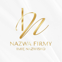 Lustrzane złocone logo na eleganckim satynowym tle