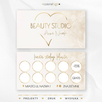 Boho złota karta stałego klienta z czcionką pisma odręcznego