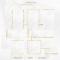 Pakiet 17 teł do postów i relacji złoty z białym lekkim akcentem