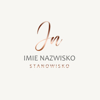 Logo na białym tle litery z żółtego złota czcionka klasyczna 