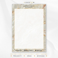 Elegancki projekt notesu w kratkę na marmurowym tle