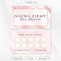 Projekt złoconej karty stałego klienta na różowym cukierkowym tle