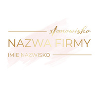 Logo na różowym tle ze złotymi literami czcionka klasyczna