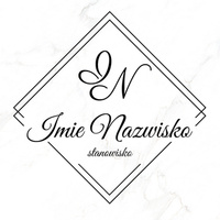 Logo na białym tle litery czarne czcionka klasyczna w kwadratowej ramce