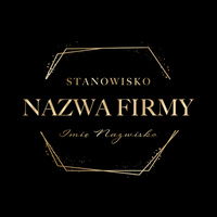 Złocony projekt logo na czarnym tle w ozdobnej ramce