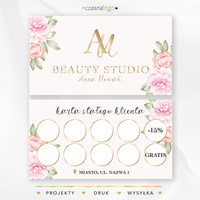 Elegancki projekt karty stałego klienta ze złotą czcionką i czarnym tle