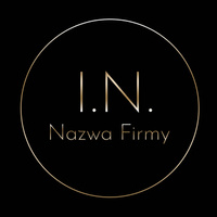 Logo na czarnym tle ze złotymi literami czcionka ozdobna