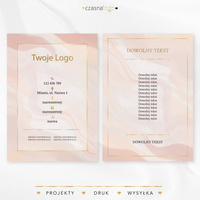 Złocony projekt ulotki na beżowym tle