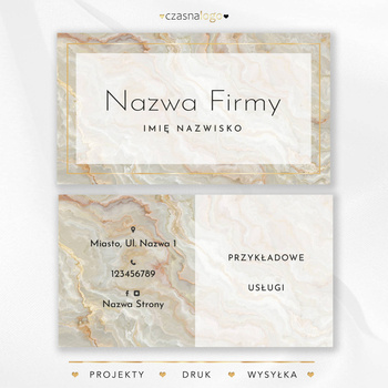 Elegancki projekt wizytówki na jasnym marmurowym tle