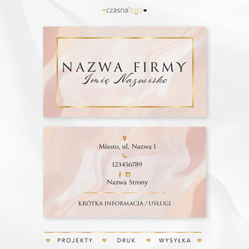 Elegancki projekt złoconej wizytówki na beżowym tle