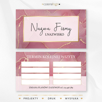 Elegancki wzór terminarzyka na różowym tle z dodatkiem złota