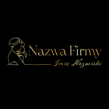 Eleganckie złocone logo z line art kobiety