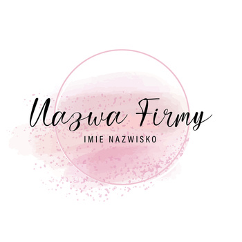 Fantazyjny projekt logo w okręgu i różowym pyłkiem