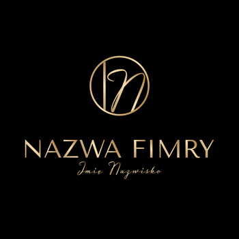 Glamour złocone logo z inicjałami na czarnym tle