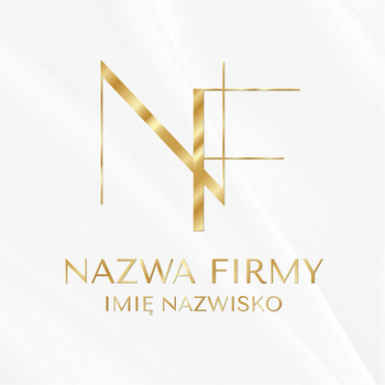 Glamour złote logo na białym satynowym tle