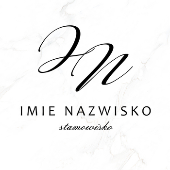 Logo na białym tle litery czarne czcionka klasyczna