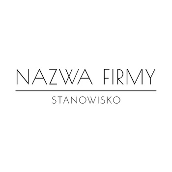 Logo na białym tle z czarnymi literami czcionka klasyczna