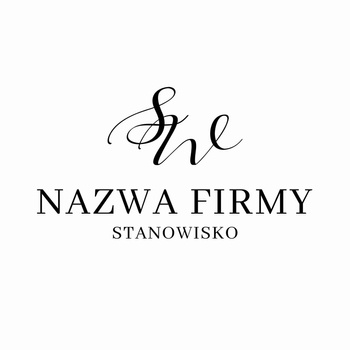 Logo na białym tle z czarnymi literami czcionka klasyczna