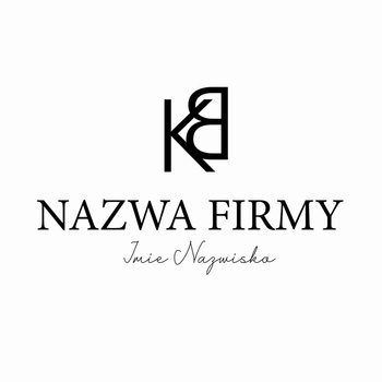 Logo na białym tle z czarnymi literami czcionka klasyczna