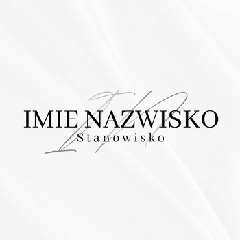 Logo na białym tle z czarnymi literami czcionka klasyczna i pismo odręczne