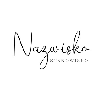 Logo na białym tle z czarnymi literami pismo odręczne