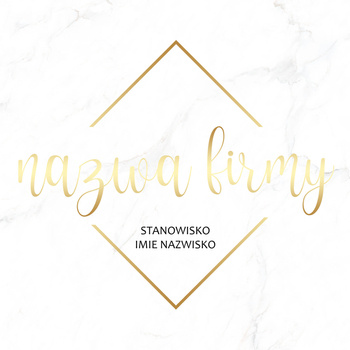 Logo na białym tle ze złotymi literami czcionka ozdobna