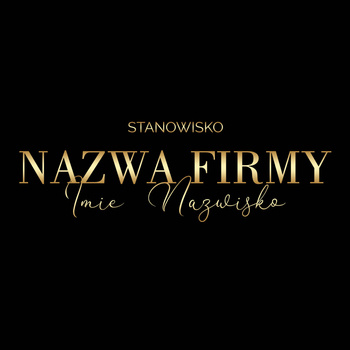 Logo na czarnym tle litery z żółtego złota czcionka klasyczna