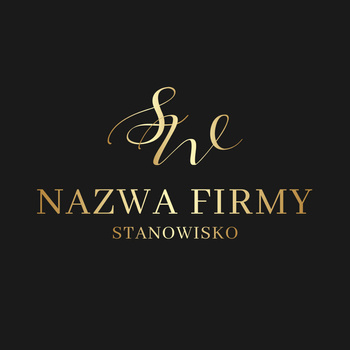 Logo na czarnym tle litery z żółtego złota czcionka klasyczna