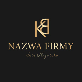 Logo na czarnym tle litery z żółtego złota czcionka klasyczna